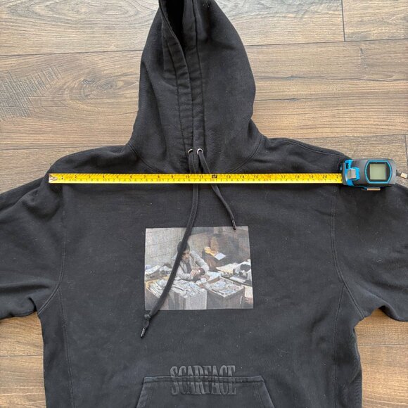 SCARFACE X SHOE PALACE BLACK PULLOVER HOODIE XL XLARGE MONEY COUNTING SCENE - Picture 5 of 13